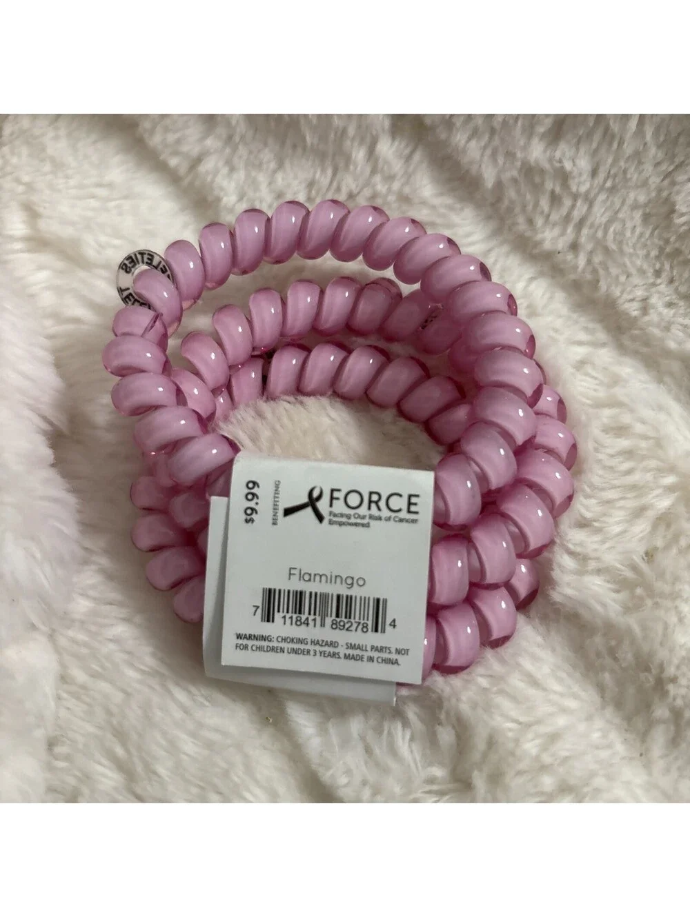 FORCES Teleties Pink Teleties Strong Grip Elastic Hair Ties Set Of 3 NWT